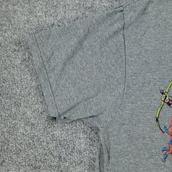 Marvel Shirt Men's Large Gray Iron Man Captain America Logo Graphic Short Sleeve - Picture 5 of 11